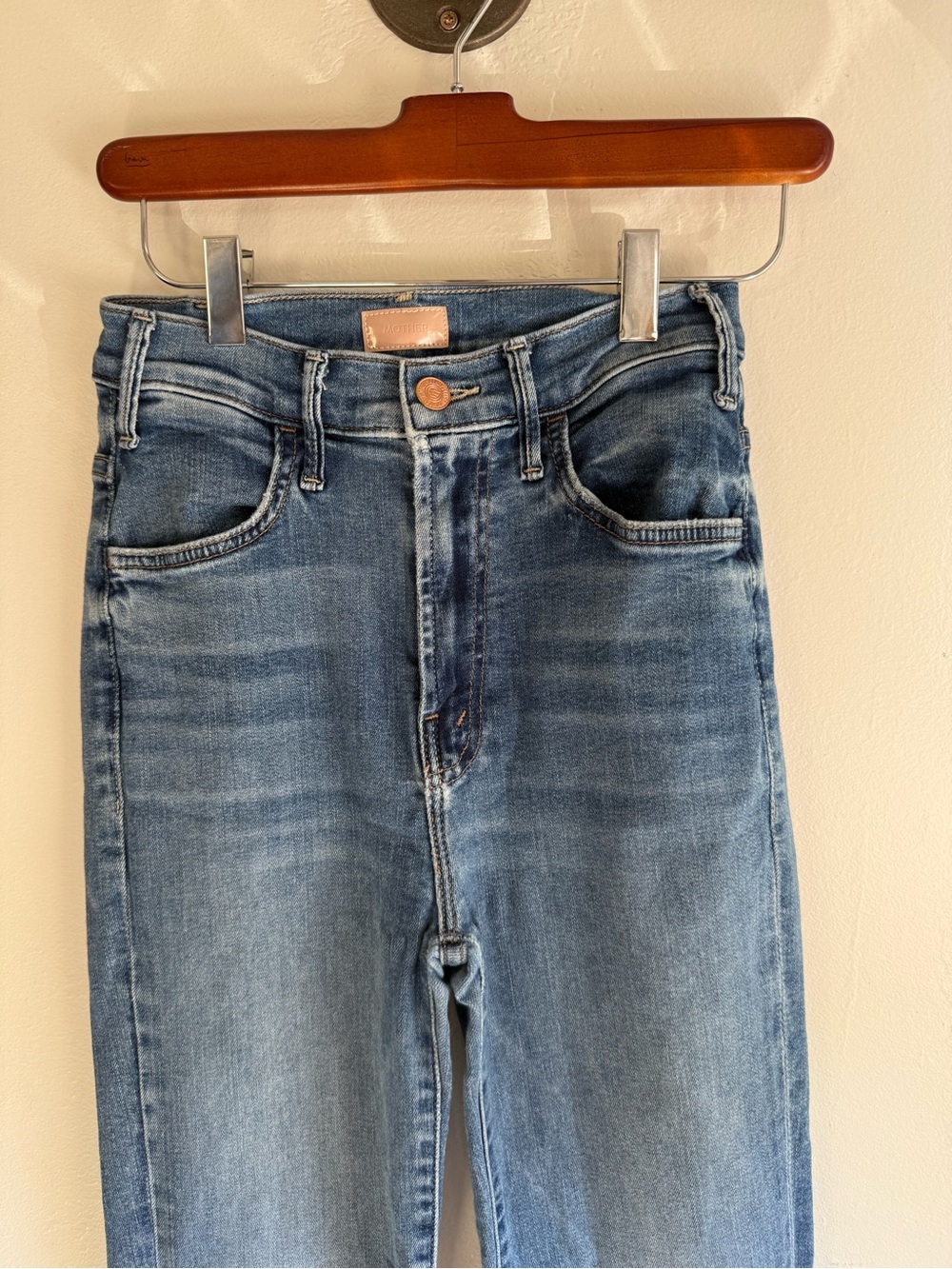 MOTHER The Hustler Ankle Fray Jeans Healing Jar Women's 25 Crop Stretch - Picture 4 of 13